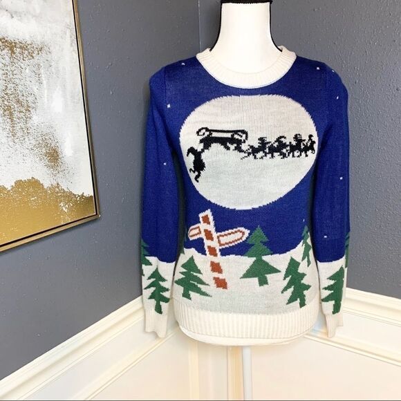 Tipsy Elves Runaway Sleigh ugly Christmas sweater - Picture 2 of 5